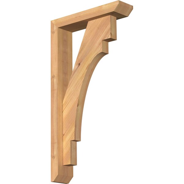 Ekena Millwork Merced Slat Smooth Bracket w/ Offset Brace, Western Red Cedar, 3 1/2"W x 14"D x 26"H BKT0402X14X26MRC06SWR - main